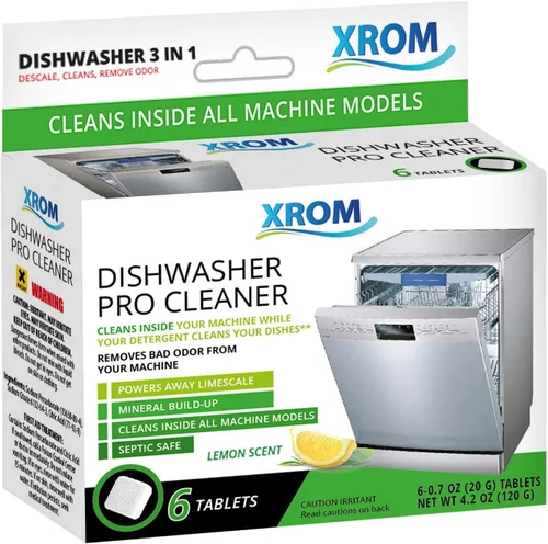 XROM Tabletas limpiadoras de lavavajillas, a base de plantas, limpieza profunda y desincrustación, elimina olores, elimina manchas de agua dura,