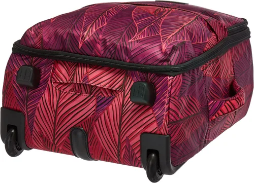 Miniatura 4 de Vera Bradley Maleta plegable Softside para mujer, Hojas De Plátano Fucsia, Maleta plegable con ruedas Softside
