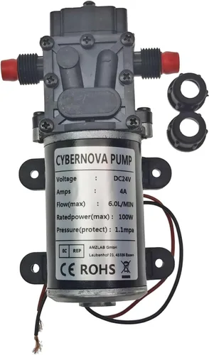 Miniatura 5 de CYBERNOVA Bomba de diafragma de reflujo DC24V 6L/MIN Bomba de agua autocebante para enfriamiento/eliminación de polvo/limpieza de jardín y RV