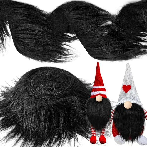 Tatuo 2 x 60 pulgadas, tela de piel sintética negra para Halloween, mullida, para manualidades, cortes de piel sintética, parche de felpa sintética