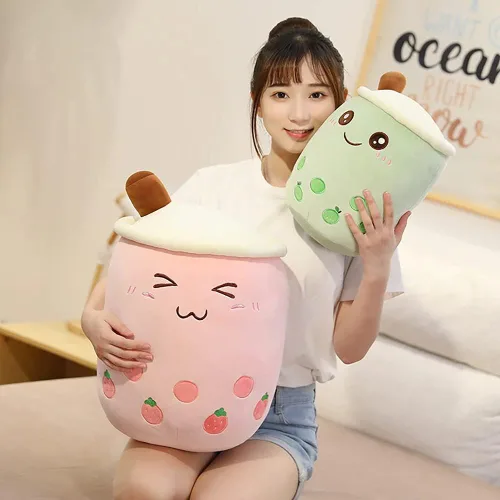 Miniatura 4 de VHYHCY - Lindo cojín de peluche Boba, peluche en forma de taza de té con burbujas, almohada de peluche en forma de taza de té con leche, almohada
