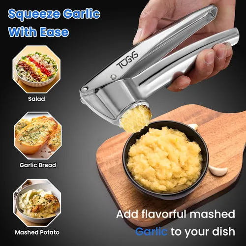 Miniatura 4 de Juego de herramientas de cocina 3 en 1 de alta calidad, prensa de ajo de acero inoxidable resistente, tijeras de hierbas y ablandador de carne, a