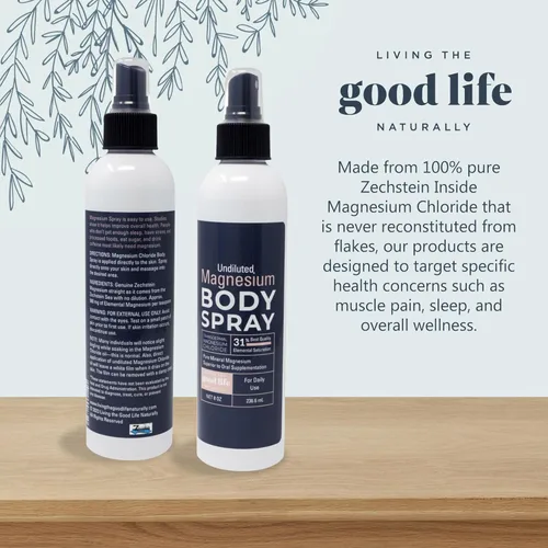 Miniatura 3 de Spray de magnesio por Living the Good Life Naturally: Spray tópico transdérmico de cloruro de magnesio sin aditivos, para pies y cuerpo