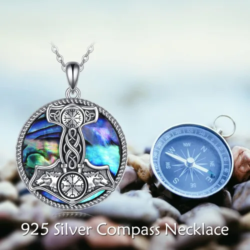 Miniatura 6 de Pavo realfénixcuervomurciélagobrújulahojahongomartillodragónpentagrama collares de pavo real regalos de plata de ley 925 joyería de Navidad