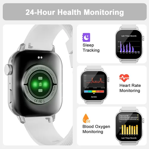 Miniatura 7 de Reloj inteligente para hombres y mujeres, 1.85 pulgadas AMOLED HD reloj de fitness con más de 120 modos deportivos, llamada Bluetooth, frecuencia