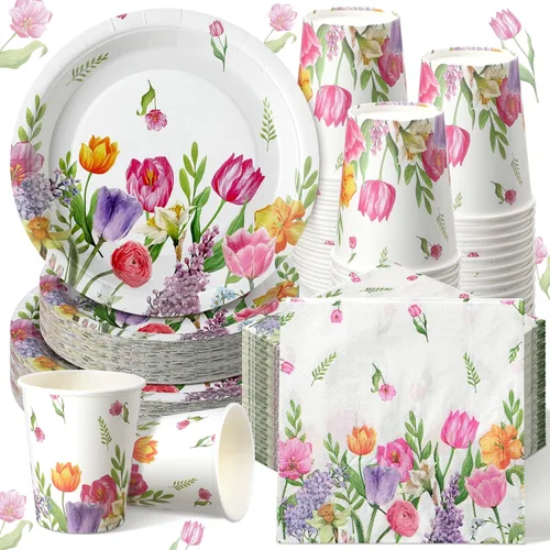Miniatura 8 de Hsei 250 piezas de platos y servilletas de calabaza de otoño para decoración de fiesta, juegos de vajilla desechable para baby shower, suministros
