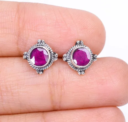 Miniatura 16 de Round Gemstone Stud Design 2