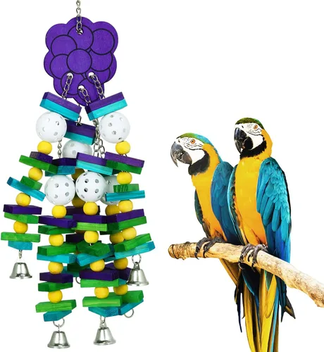 Miniatura 9 de MEWTOGO Juguetes grandes para loros de aves para cacatúas, guacamayos grises africanos y loros amazónicos, regalo para pájaros Rojo