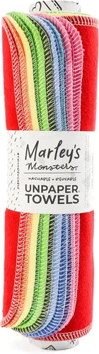 Miniatura 29 de Marley's Monsters Toallas sin papel - Rollo de 12 unidades, Toallas de papel reutilizables sin papel, de algodón, libres de árboles (Crepúsculo)