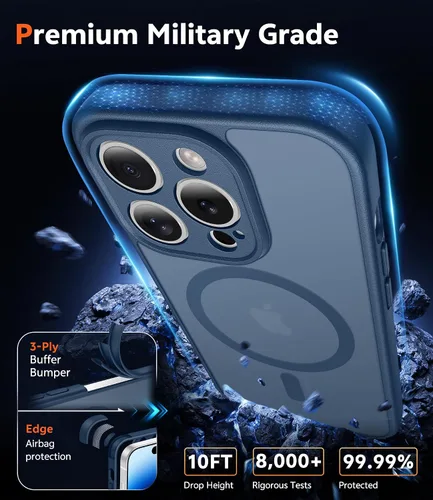 Miniatura 718 de FNTCASE Funda para iPhone 13 Pro-Max: Fundas magnéticas transparentes compatibles con Magsafe Slim anti amarillamiento protección contra caídas