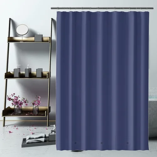 Miniatura 10 de Forro de cortina de ducha de 72 x 72 pulgadas, forro de ducha ligero de plástico impermeable 4G para baño, con agujeros de ojales y 3 pesos
