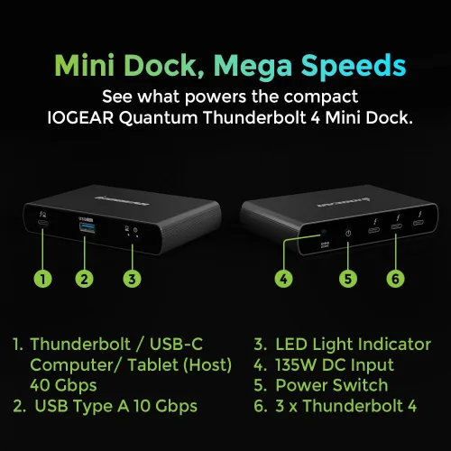 Miniatura 3 de IOGEAR Quantum Thunderbolt 4 MINI Dock