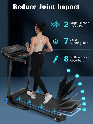 Miniatura 4 de Merax Cinta de correr inclinada: cinta de correr 4 en 1 con inclinación 6%, cinturón de 7 capas de capacidad de 350 libras, cintas de correr