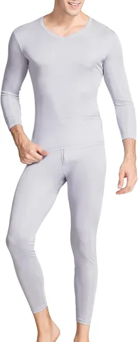 Miniatura 6 de Grenasasilk Set de ropa interior térmica de seda para hombre, calzoncillos largos de seda de Mulberry, ropa interior térmica con cuello en V