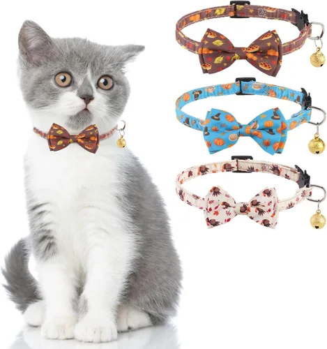Miniatura 8 de KOOLTAIL Breakaway - Collar de gato con soporte para etiqueta de aire y campanas, collares reflectantes para gatitos, collares de gatitos lindos