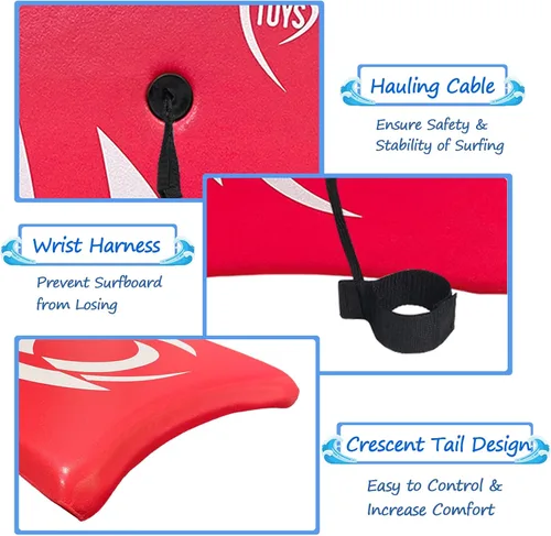 Miniatura 3 de Bo-Toys Tabla de bodyboard ligera con núcleo EPS Rojo