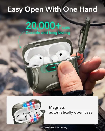 Miniatura 5 de ESR Funda para AirPods Pro 3 (2025), Compatible con Funda de AirPods Pro de 3ª Generación (Cable USB-C), MagSafe Sin Esfuerzo, Bloqueo a Prueba