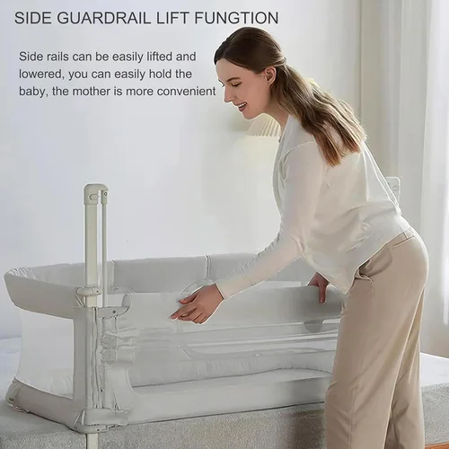 Miniatura 3 de 3 en 1 moisés de bebé, cama de dormir co para bebé, para cama de bebé en cama, cuna portátil, ventana de malla transpirable y visible, cubierta