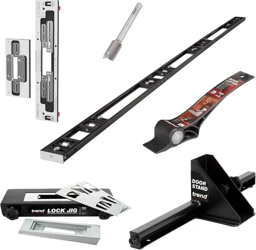 Miniatura 21 de Trend AnyDoor - Kit de plantilla de bisagra de tope, ajustable de 2'6" a 9', enruta rápida y precisamente bisagras cuadradas o de radio en puertas