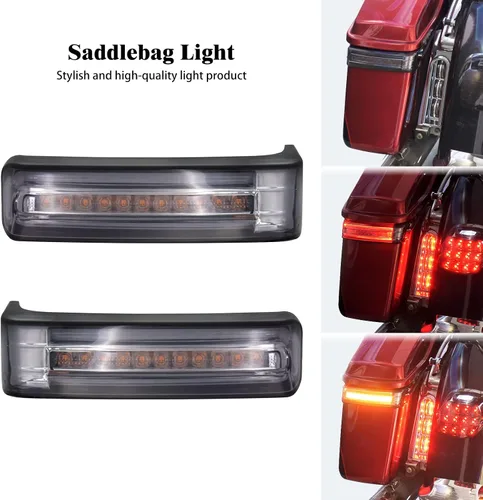 Miniatura 2 de Luces traseras de alforja para motocicleta, freno de marcha, lámpara LED de señal de giro apta para Harley Touring Street Glide Road Glide Road King