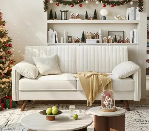 Miniatura 5 de ONBRILL Sofá Loveseat de 64.5", Sofá Loveseat de Chenilla para Sala de Estar, Asiento Profundo de 23.2" Love Seat con Brazos Acolchados, Cómodos