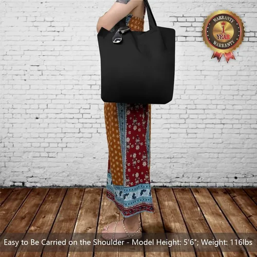 Miniatura 2 de TOPDesign - Paquete de 1 bolsa de lona de algodón, superfuerte, 12 onzas, bolsa para compras reutilizable, de tela, diseño moderno, en dos tonos