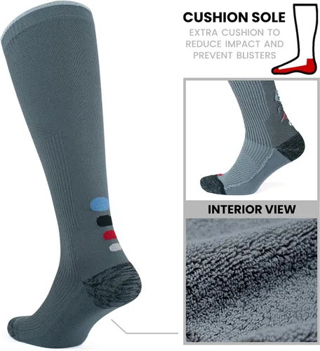Miniatura 17 de GoWith Compression Socks for Men & Women, Cushioned 20-30 mmHg Graduated Compression Running Socks, Athletic Knee High Socks