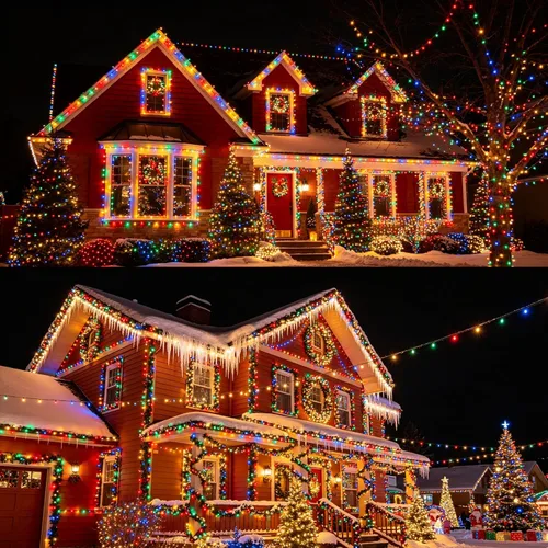 Miniatura 2 de LJLNION Guirnalda de 300 luces LED para exteriores e interiores, luces de Navidad extralargas de 98.5 pies, 8 modos de iluminación, luces de hadas