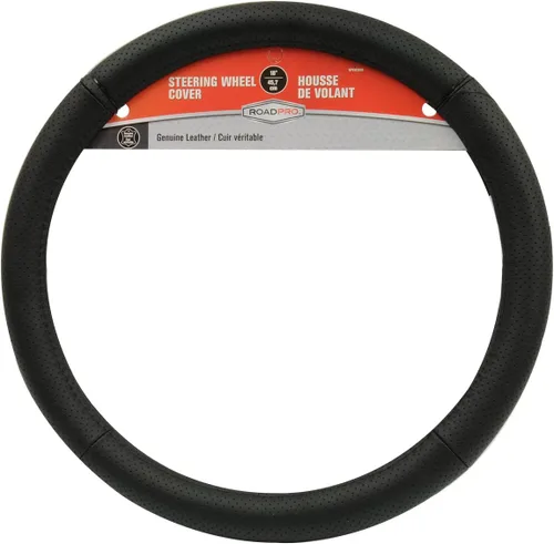 Miniatura 5 de RoadPro RPSW3006 - Funda para volante de piel auténtica, color negro
