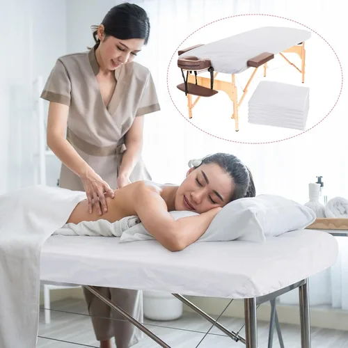 Miniatura 5 de VitalCozy 100 sábanas desechables ajustables para mesa de masaje de 39 x 83 pulgadas, gigantes, resistentes, elásticas, desechables, sábanas de cama