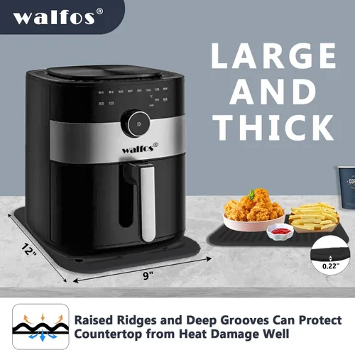 Miniatura 7 de Walfos Salvamanteles de silicona para ollas y sartenes calientes - Almohadillas calientes resistentes al calor para encimera de cocina - Alfombrilla