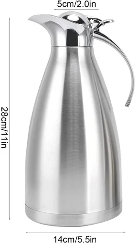 Miniatura 3 de Jarra térmica de café térmica, olla térmica aislada de acero inoxidable, frasco al vacío de doble pared, termo de café para café, agua caliente, té