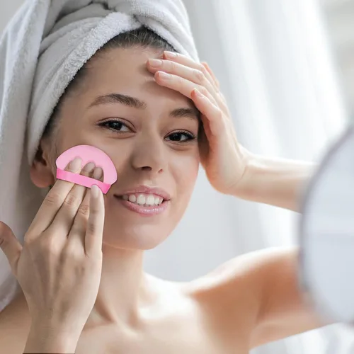 Miniatura 6 de 16 Esponjas de Maquillaje Triangulares, Esponja de Maquillaje Facial para Polvo Suelto Corporal Herramienta de Belleza Rosa