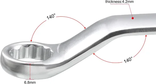 Miniatura 30 de uxcell Llave métrica de extremo de caja doble de 0.512 in x 0.630 in con desplazamiento de 12 puntos, cromada, acero Cr-V