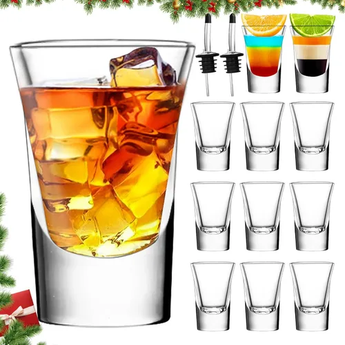 Miniatura 8 de SuproBarware Juego de 12 vasos de chupito a granel de 1.2 onzas con base pesada, ideal para tequila, vodka, licor