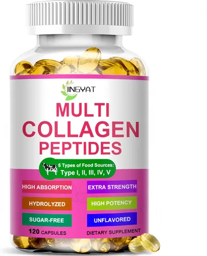 Cápsulas blandas de péptidos de colágeno múltiples, péptidos de colágeno hidrolizados para mujeres y hombres con ácido hialurónico de vitamina C,