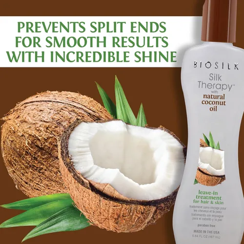 Miniatura 3 de Biosilk Terapia de Seda con Aceite de Coco Natural Tratamiento Sin Enjuague, Ayuda a Controlar el Encrespamiento y los Cabellos Sueltos, Sin