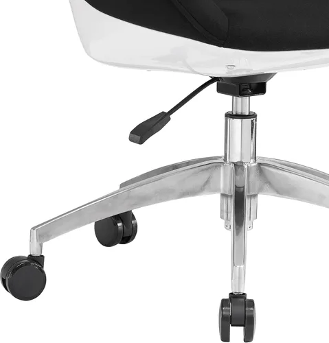 Miniatura 10 de Techni Mobili Silla de trabajo tapizada con soporte lumbar, silla de oficina de altura ajustable con control de inclinación y giro de 360 grados