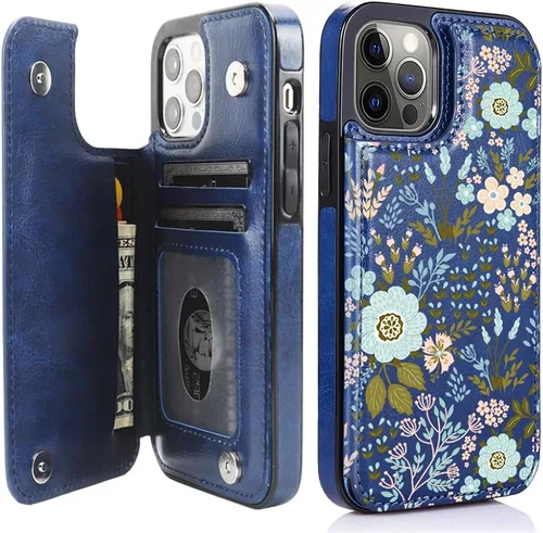 Miniatura 35 de uCOLOR Funda compatible con iPhone 13 Pro Max de 6.7 pulgadas con ranura para tarjetero, función atril, doble cierre magnético y diseño de bloqueo
