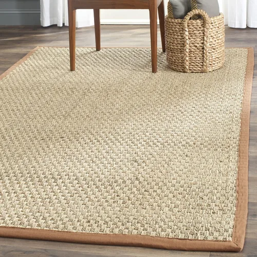 Miniatura 95 de Safavieh Natural Fiber NF114P - Alfombra redonda de hierba marina, tejido de canasta, con borde, de 244 cm, color gris Natural/ gris
