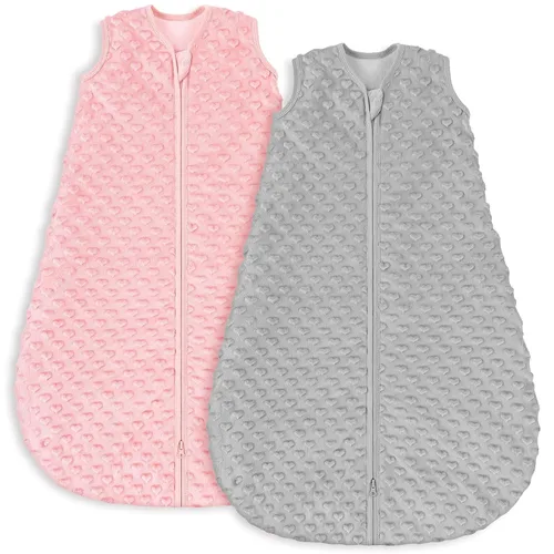 Miniatura 19 de Yoofoss TOG 1.5 - Saco de dormir de forro polar para bebé de 18 a 24 meses con puntos de felpa, manta para bebé con cremallera de 2 vías, saco