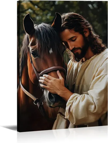 Miniatura 11 de Arte de pared de Jesús y cardenal, decoración de Cristo, cuadro enmarcado de Dios, pintura cristiana, inspiración religiosa, impresiones en lienzo