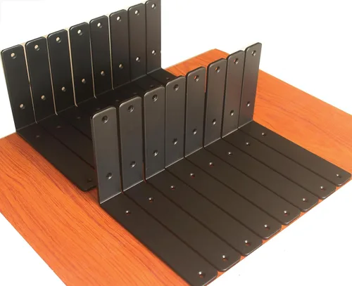 Miniatura 46 de Paquete de 12 soportes de estante en L de 8 pulgadas de largo x 6 pulgadas de alto x 1.5 pulgadas de ancho, 5 mm de grosor, soporte de estante en L