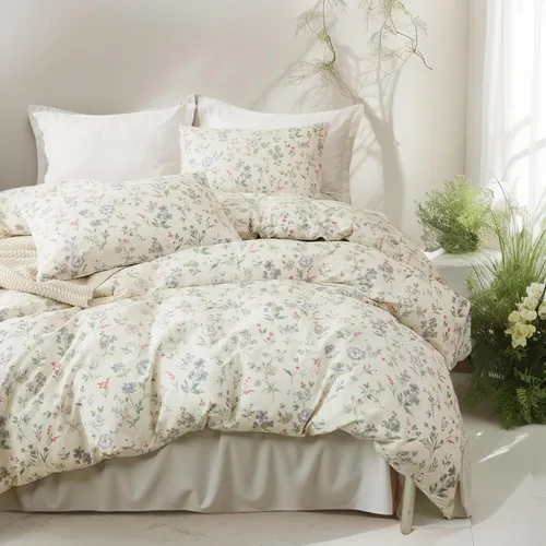Miniatura 62 de EAVD - Juego de funda de edredón floral amarillo, tamaño Queen, de algodón, reversible, con estampado de jardín, floral, estético, 1 funda