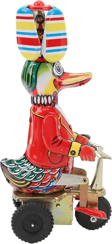 Miniatura 4 de Tbest Juguete de hojalata mecánica, juguete de pato en lata, hecho a mano, delicado reloj retro, juguete de cuerda para adultos, colecciones