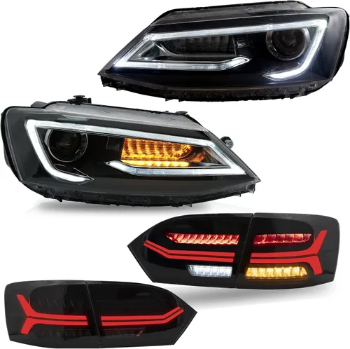 Miniatura 13 de VLAND Luces traseras LED para Jetta Sagitar 12-14 2011-2014 (no compatible con GLI y versión LED), montaje completo de lámpara trasera LED, rojo