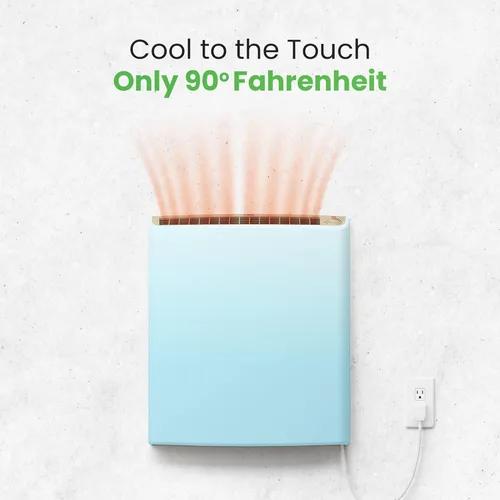 Miniatura 5 de Envi Calentadores de pared de panel eléctrico enchufables para uso en interiores, calefacción 24/7 de eficiencia energética con protección de sensor