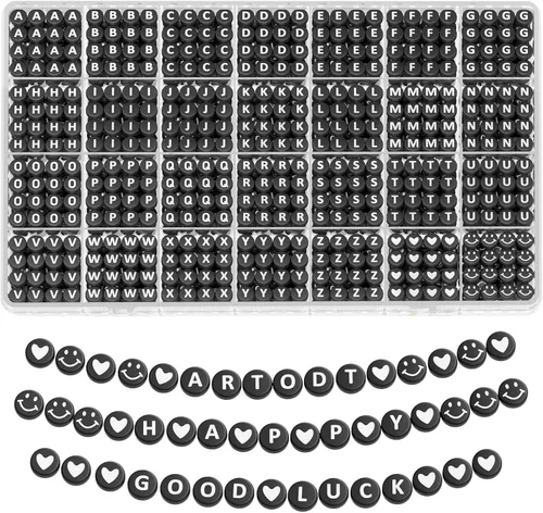 ARTDOT Kit de fabricación de pulseras de amistad con 1400 piezas de cuentas de letras, surtido de 28 estilos, suministros para hacer joyas, juego de
