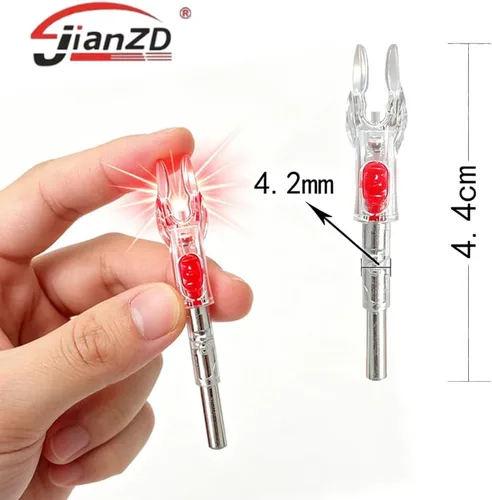 Miniatura 6 de 6 Pack X Lighted Arrow Nocks LED Archery Nocks for .204" 5.2mm Shafts Auto-Illuminated LED with ON/OFF Switch, High Visibility, Impact Resistant