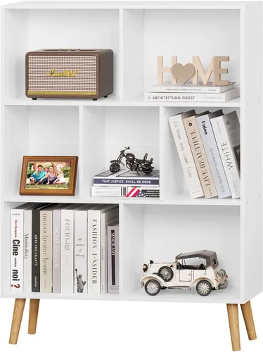 Miniatura 24 de YAHARBO Estantería de 2 cubos, soporte para tocadiscos negro con almacenamiento de vinilo de hasta 100 álbumes, estante horizontal para libros